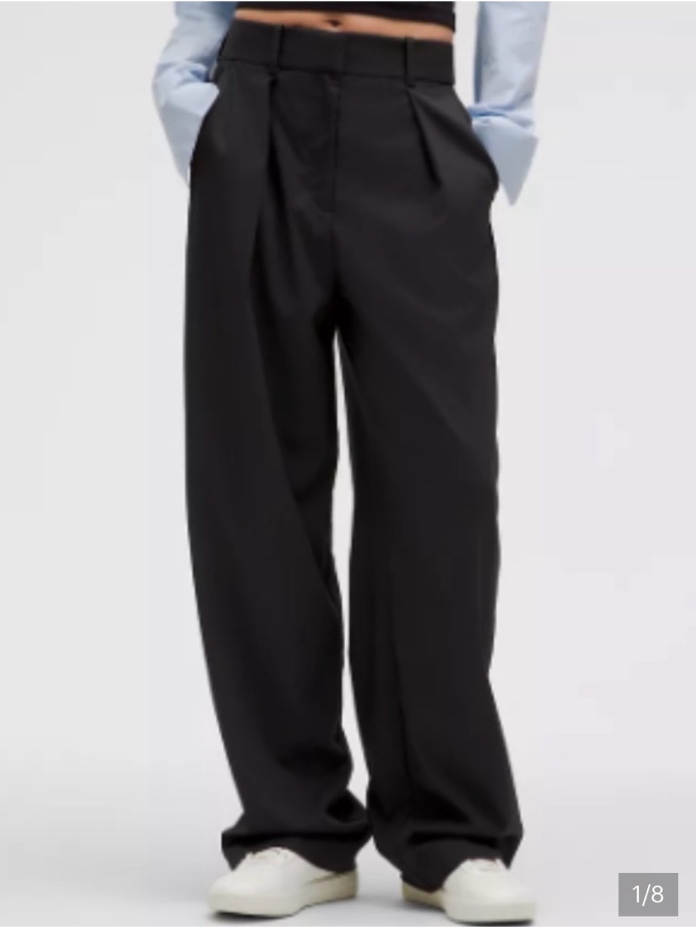 lululemon athletica Black Wide-Leg Pleated Trousers